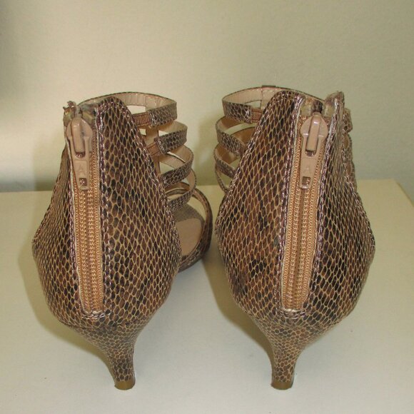 Aerosoles Heelrest "Limeaid" Womens Tan Faux Snakeskin T-Strap Heel Sandal - 11M - Picture 9 of 10